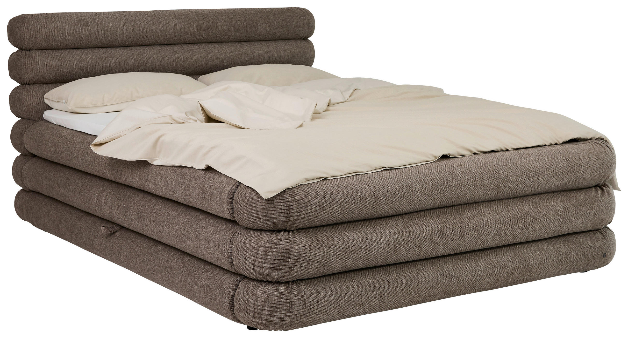 BOXSPRINGBETT 160/200 cm,  in Braun, Bettkasten, Topper, Matratzen, H3 = fest  - Schwarz/Braun, Design, Kunststoff/Textil (160/200cm) - Tom Tailor