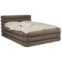 BOXSPRINGBETT 160/200 cm,  in Braun, Bettkasten, Topper, Matratzen, H3 = fest  - Schwarz/Braun, Design, Kunststoff/Textil (160/200cm) - Tom Tailor