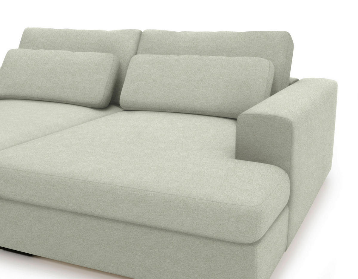 BIGSOFA in Chenille Greige  - Greige/Schwarz, Design, Textil (223/80/158cm) - Lomoco