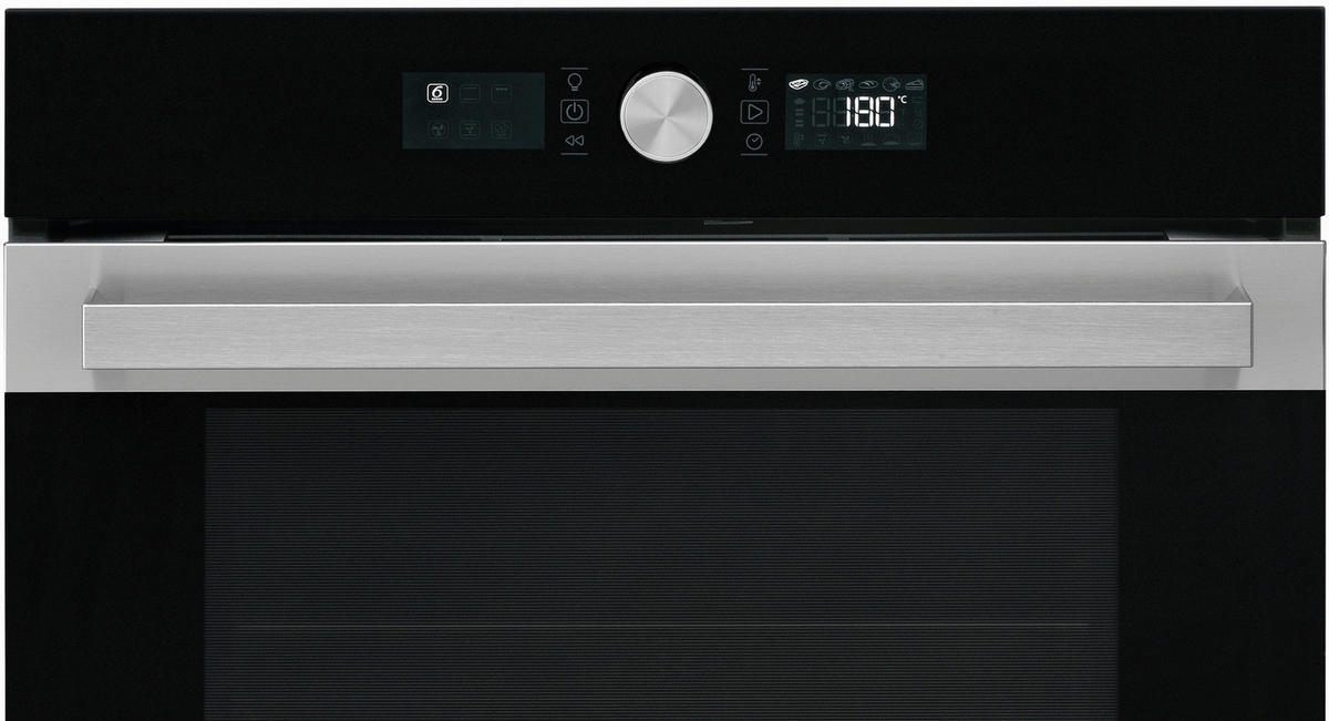 BACKOFENSET BAKO5 PF26 BLACK  - Edelstahlfarben/Schwarz, Basics, Glas/Metall (60/52cm) - Bauknecht