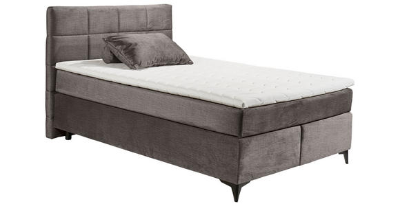 BOXSPRINGBETT 140/200 cm,  in Graubraun  - Graubraun/Schwarz, Design, Holzwerkstoff/Kunststoff (140/200cm) - Xora