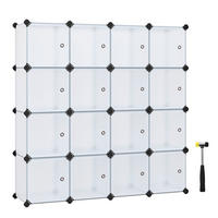 KOMBINACE REGÁLŮ, bílá, železo, 16x30/30/31 cm - bílá, Basics, kov/plast (16x30/30/31cm) - Boxxx