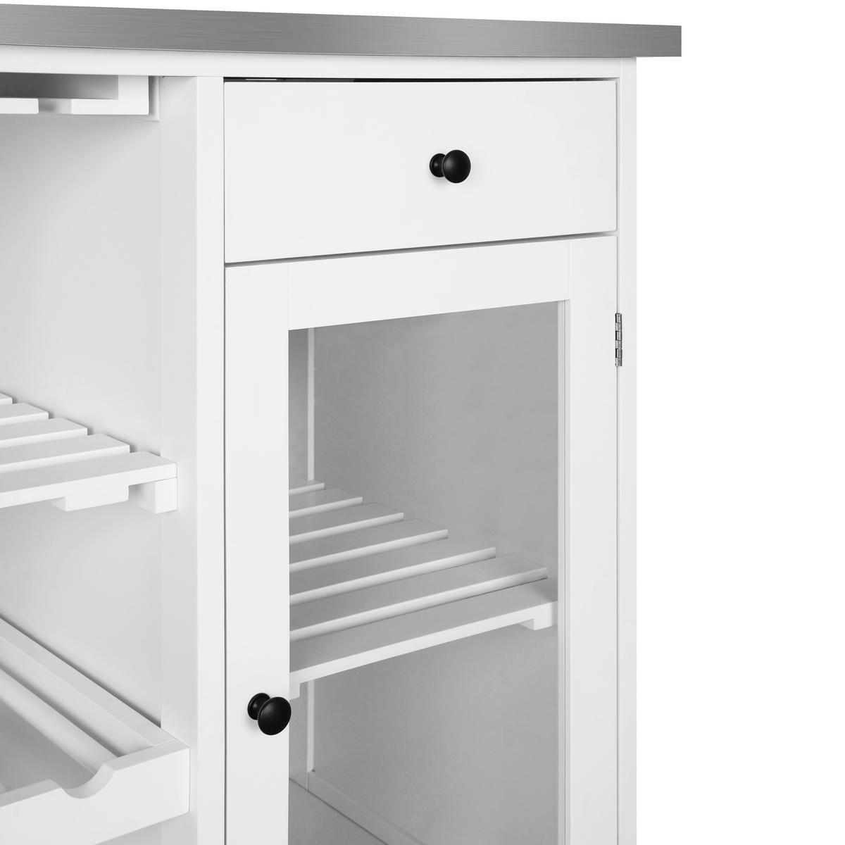 KÜCHENINSEL   in Weiß, Edelstahlfarben  - Edelstahlfarben/Schwarz, Basics, Holzwerkstoff/Kunststoff (76/87/48cm) - MID.YOU