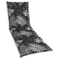 LIEGENAUFLAGE Blätter  - Schwarz/Weiß, Basics, Textil (60/7/190cm)