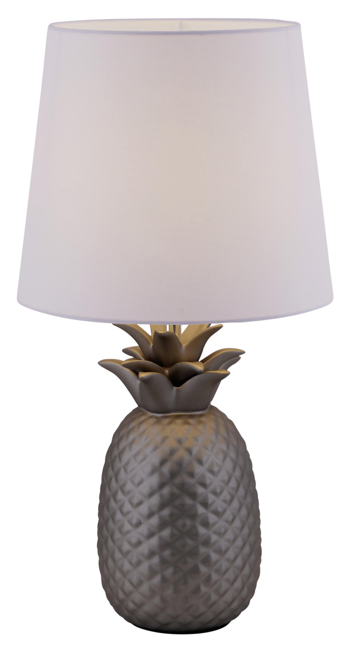 TISCHLEUCHTE 23/45 cm   - Silberfarben/Weiß, Design, Keramik/Textil (23/45cm) - Näve