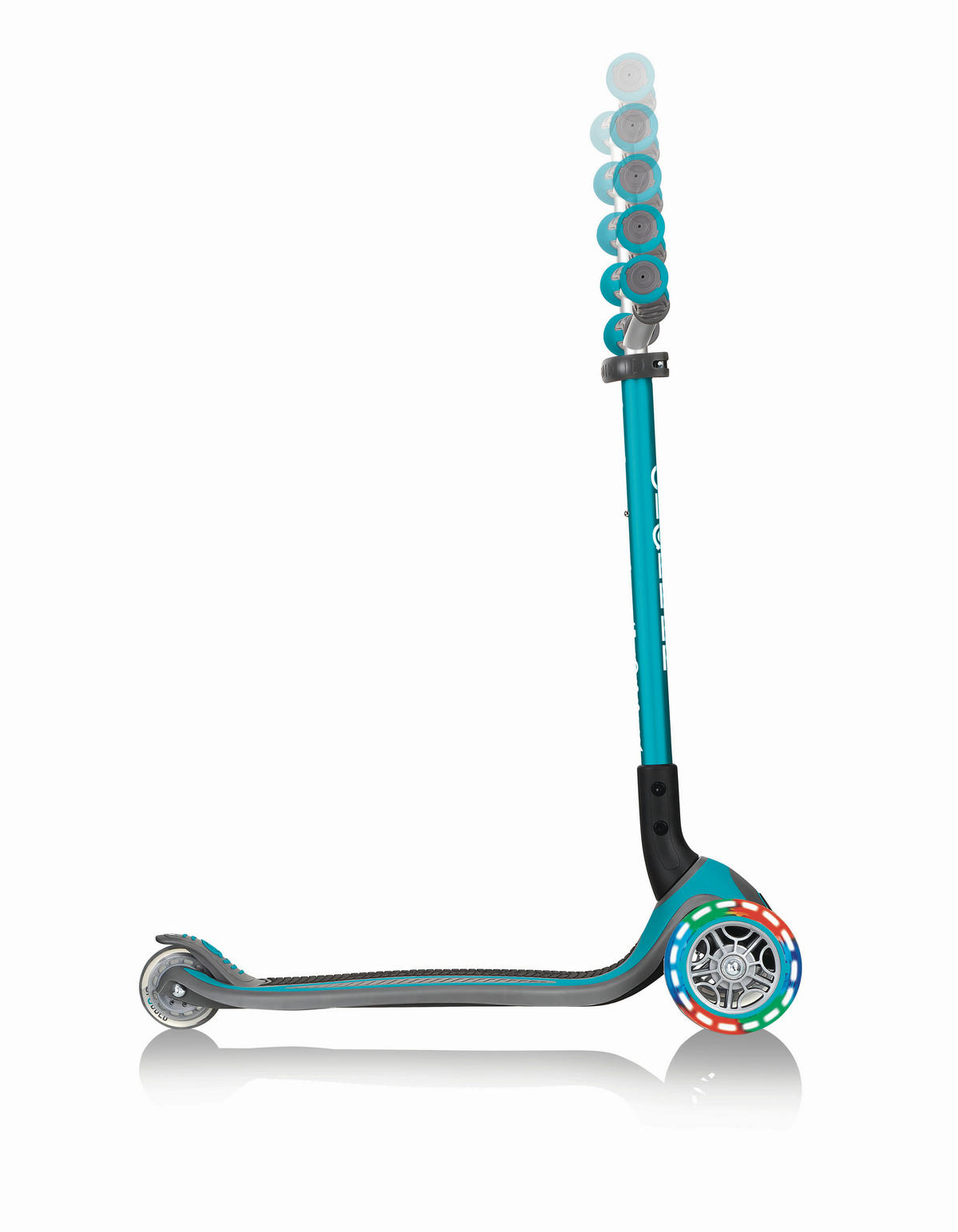 KINDERSCOOTER 662 Globber Master Lights  - Türkis/Schwarz, Basics, Kunststoff (61/94/37cm) - GLOBBER