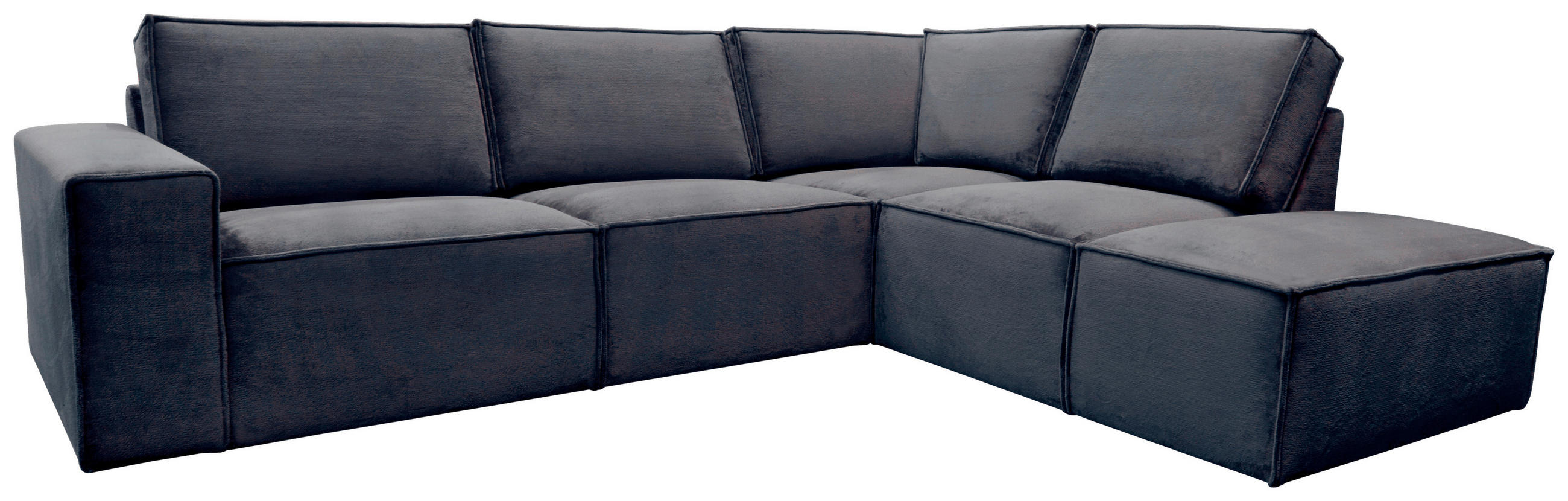 ECKSOFA Anthrazit Chenille - Anthrazit/Schwarz, KONVENTIONELL, Kunststoff/Textil (275/212cm) - Carryhome