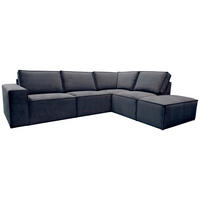 ECKSOFA Anthrazit Chenille  - Anthrazit/Schwarz, KONVENTIONELL, Kunststoff/Textil (275/212cm) - Carryhome