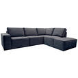 ECKSOFA Anthrazit Chenille - Anthrazit/Schwarz, KONVENTIONELL, Kunststoff/Textil (275/212cm) - Carryhome