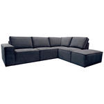 ECKSOFA Anthrazit Chenille  - Anthrazit/Schwarz, KONVENTIONELL, Kunststoff/Textil (275/212cm) - Carryhome