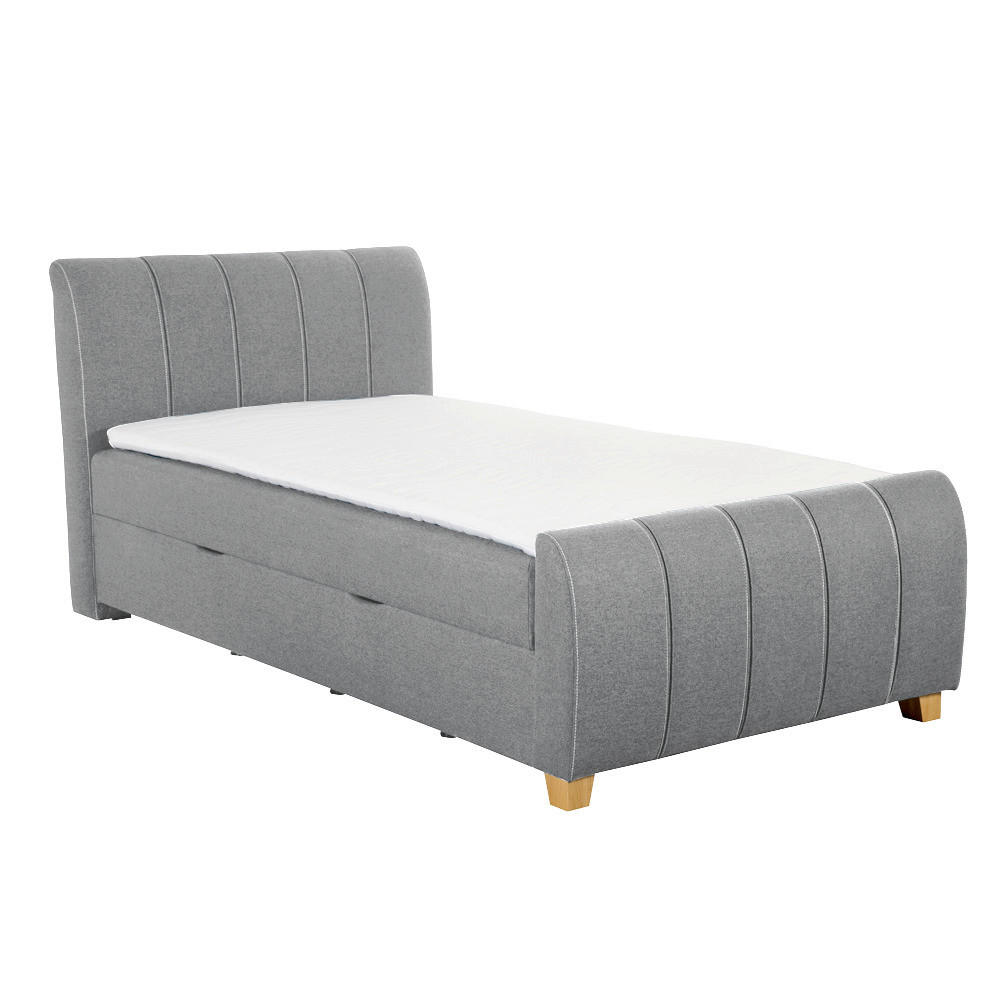 BOXBETT 120/200 cm  in Grau  - Eichefarben/Grau, Design, Holz/Textil (120/200cm) - Xora