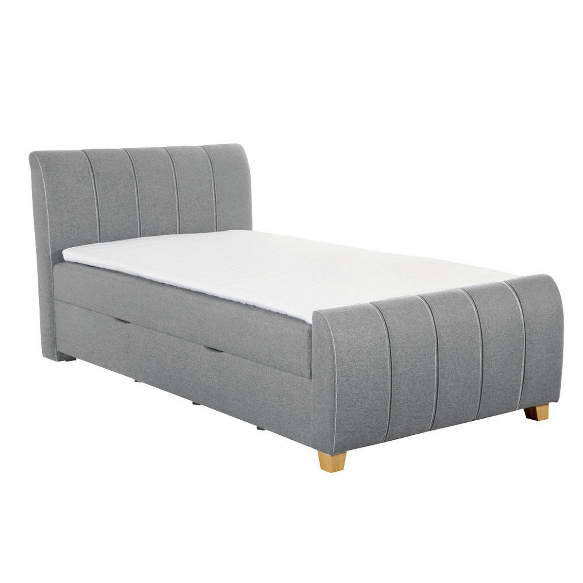 BOXBETT 120/200 cm  in Grau  - Eichefarben/Grau, Design, Holz/Textil (120/200cm) - Xora