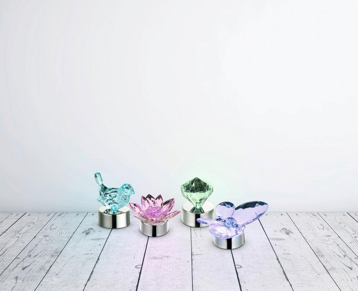 LED-BORDSLAMPA 9/4,2 cm   - lila/klar, Basics, plast (9/4,2cm)