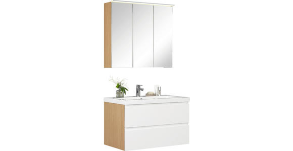 BADEZIMMER in 85 cm - Weiß, Design, Glas/Holzwerkstoff (85cm) - Novel