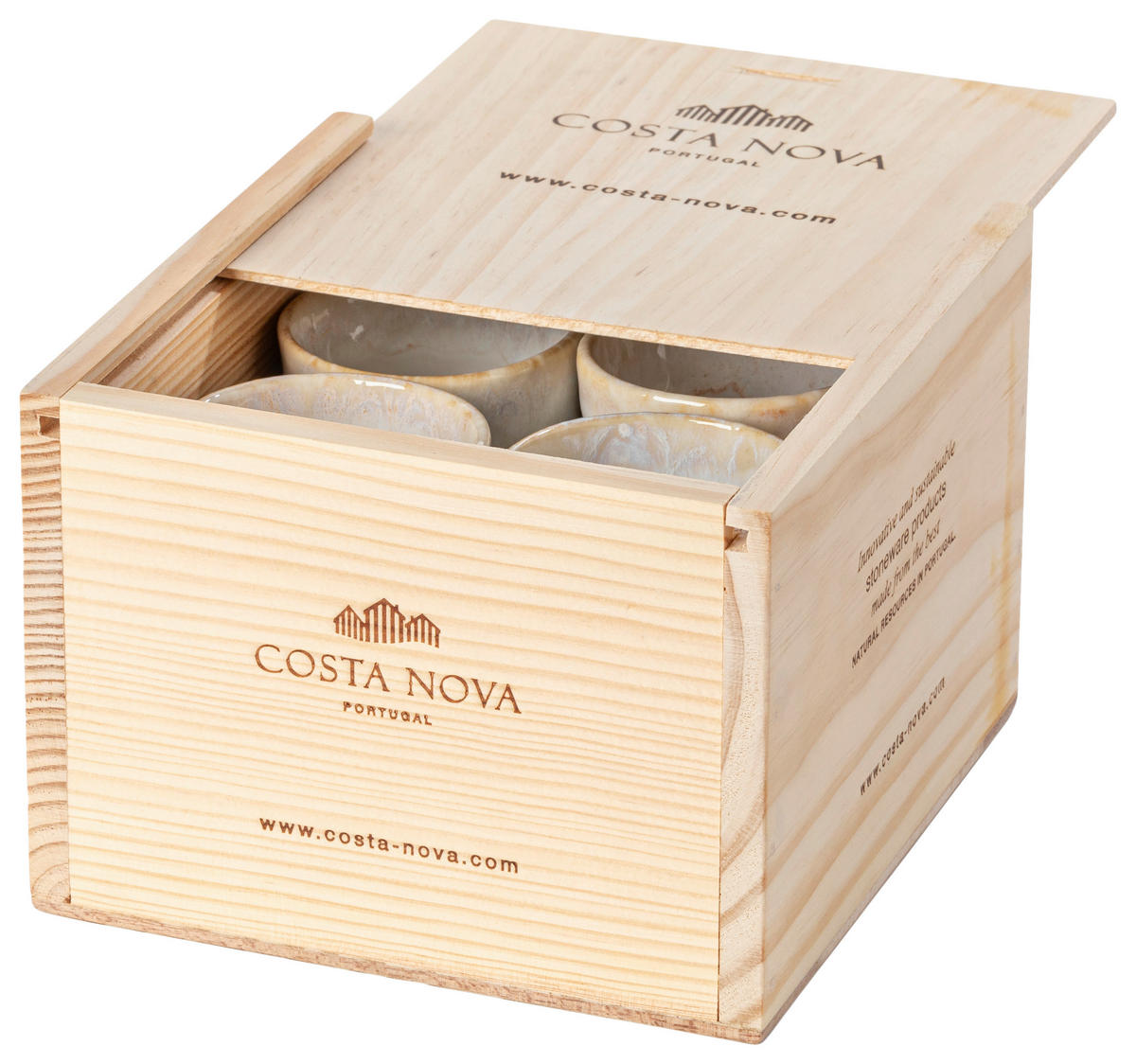 TASSENSET GRESPRESSO 8-teilig  - Weiß, Basics, Keramik/Holz - Costa Nova