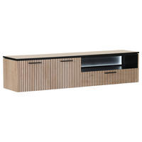 LOWBOARD  in 180/40/43 cm  - Eichefarben/Schwarz, Trend, Holzwerkstoff/Metall (180/40/43cm) - Carryhome