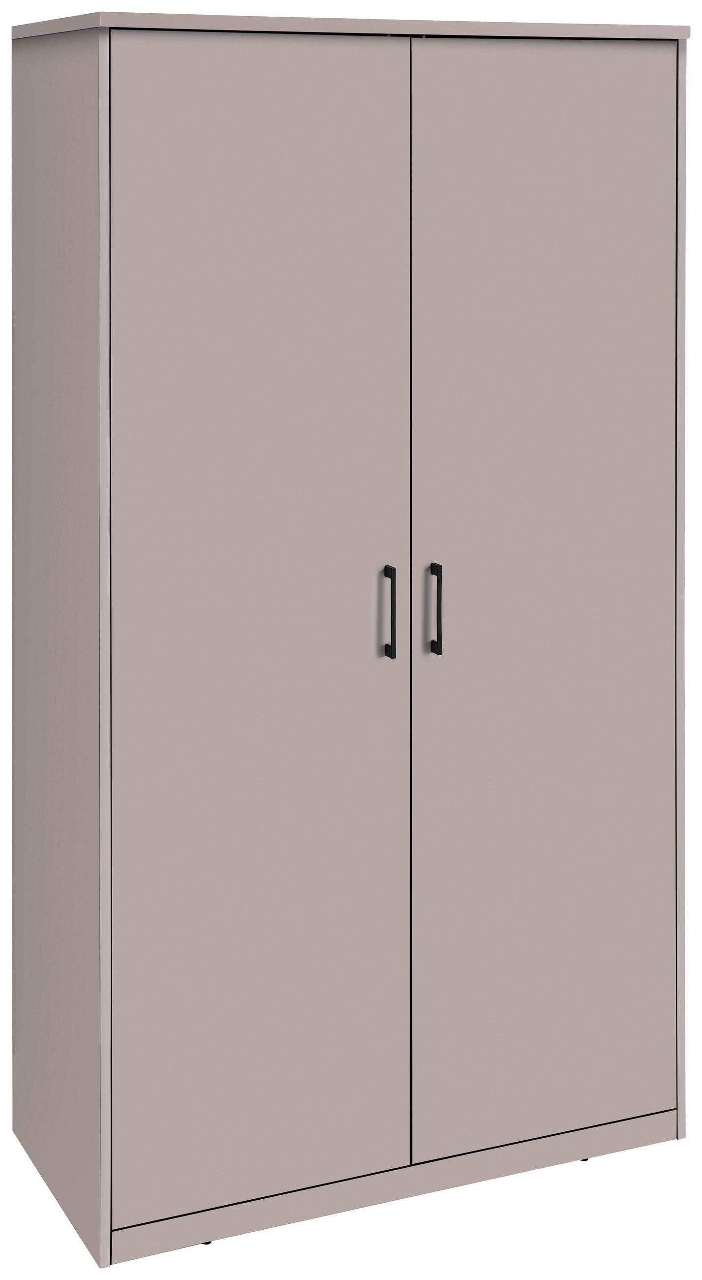 DREHTÜRENSCHRANK - Kaschmir/Schwarz, Basics, Holzwerkstoff/Metall (106/194/54cm) - Xora