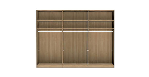 SCHWEBETÜRENSCHRANK 300/217/67 cm 3-türig Buchefarben, Champagner - Champagner/Buchefarben, Natur, Glas/Holz (300/217/67cm) - Linea Natura