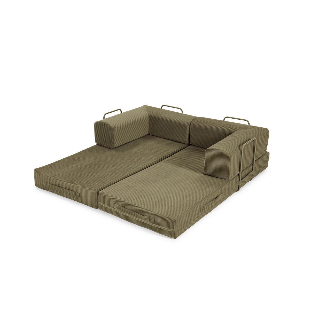 SCHLAFSOFA Cord Grün  - Grün, MODERN, Textil (200/70/90cm) - Livetastic