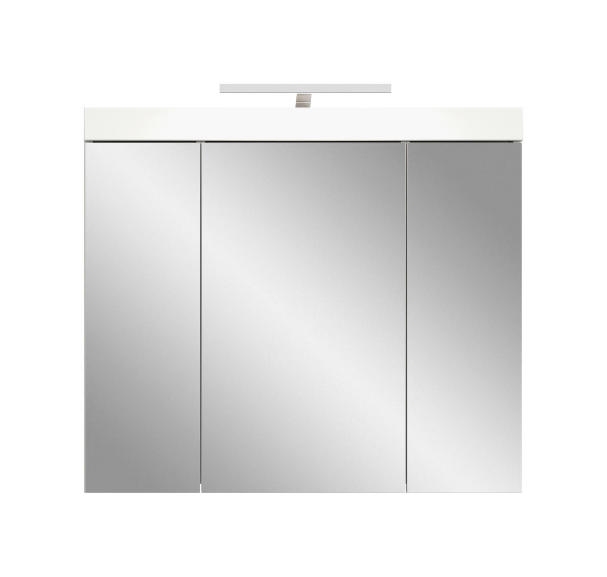 SPIEGELSCHRANK 80/70/18 cm  - Weiß, Trend, Glas/Holzwerkstoff (80/70/18cm) - MID.YOU