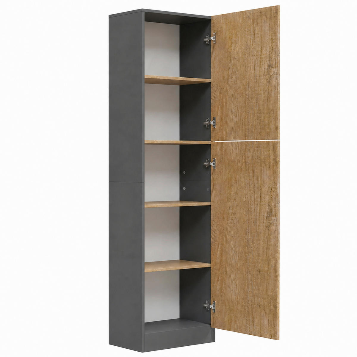 AKTENSCHRANK Anthrazit, Honigeiche  - Honigeiche/Anthrazit, MODERN, Holzwerkstoff (52/183/32cm) - MID.YOU