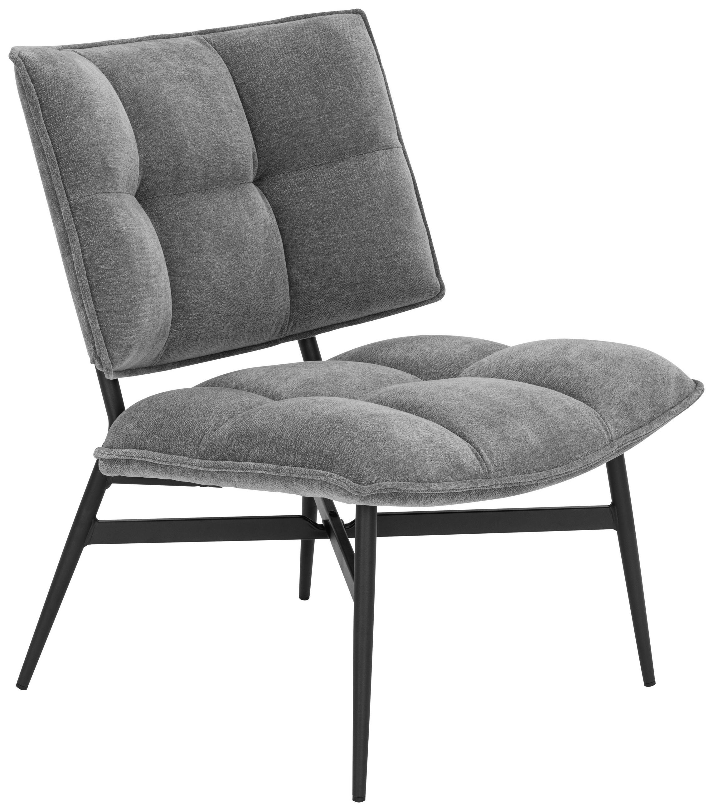 SESSEL Webstoff Grau    - Schwarz/Grau, MODERN, Textil/Metall (70/80/74cm) - P & B