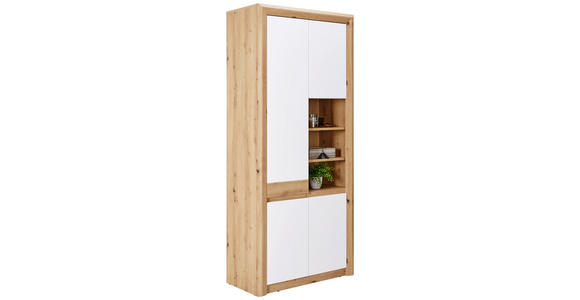 Schuhschrank Kashmir New - Eichefarben/Weiß, MODERN, Holzwerkstoff (84/192/41cm) - James Wood