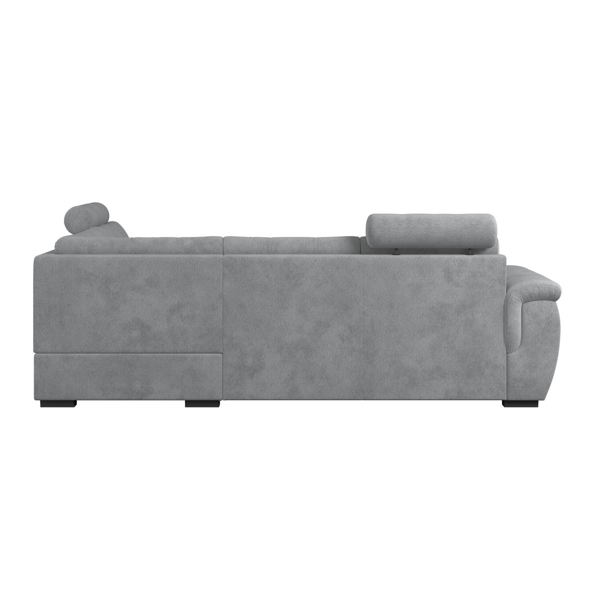 ECKSOFA Grau Mikrofaser, Struktur Bettkasten, Schlaffunktion, Rücken echt, Kopfteilverstellung, Kopfstütze  - Schwarz/Grau, KONVENTIONELL, Kunststoff/Textil (251/183cm) - MID.YOU