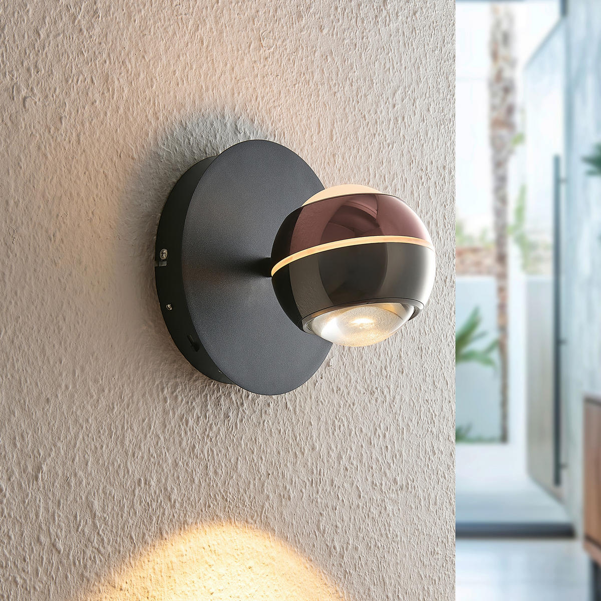 LED-WANDLEUCHTE Easy 20/19 cm  - Schwarz/Kupferfarben, Design, Glas/Kunststoff (20/19cm) - Dieter Knoll