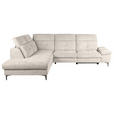 ECKSOFA Beige Webstoff  - Beige/Schwarz, KONVENTIONELL, Textil/Metall (225/288cm) - Carryhome