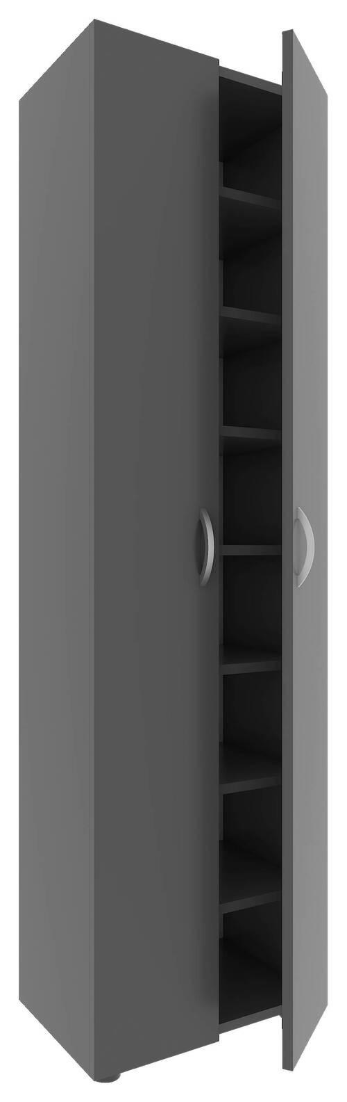 SCHUHSCHRANK 49/173/30 cm  - Anthrazit/Alufarben, Modern, Holzwerkstoff/Kunststoff (49/173/30cm) - MID.YOU