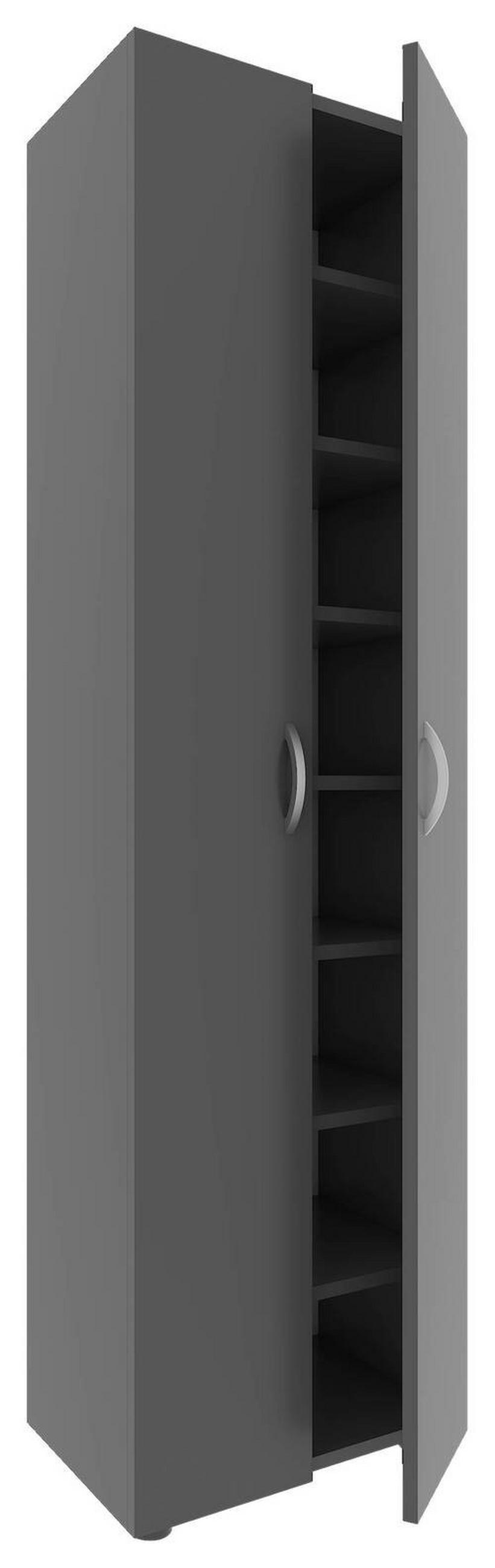 SCHUHSCHRANK  in 49/173/30 cm  - Anthrazit/Alufarben, Modern, Holzwerkstoff/Kunststoff (49/173/30cm) - MID.YOU