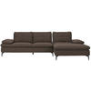 ECKSOFA in Webstoff Dunkelbraun  - Dunkelbraun/Schwarz, Design, Textil/Metall (301/179cm) - Chilliano