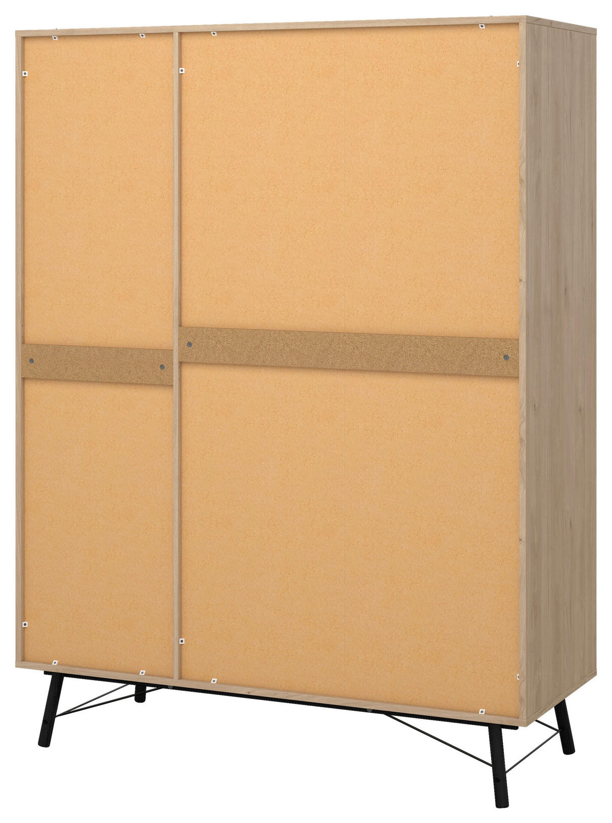 KLEIDERSCHRANK in Eichefarben  - Eichefarben/Schwarz, Modern, Holzwerkstoff/Metall (150,2/200,4/60,1cm) - MID.YOU