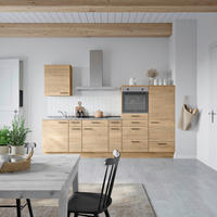 KÜCHENBLOCK Structura 300 cm  in Eichefarben, Schieferfarben  - Schieferfarben/Eichefarben, MODERN, Holzwerkstoff/Metall (300cm) - Nobilia