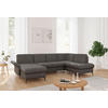 WOHNLANDSCHAFT Graphitfarben Flachgewebe  - Schwarz/Graphitfarben, KONVENTIONELL, Textil/Metall (164/314/195cm) - Sit & More