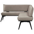 ECKBANK 165/195 cm Webstoff Schwarz, Taupe Buche massiv   - Taupe/Schwarz, Basics, Holz/Textil (165/195cm) - Carryhome