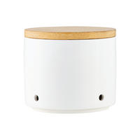 DÓZA NA POTRAVINY  - biela/prírodná farba, Basics, drevo/keramika (10/9/10cm) - Maxwell & Williams