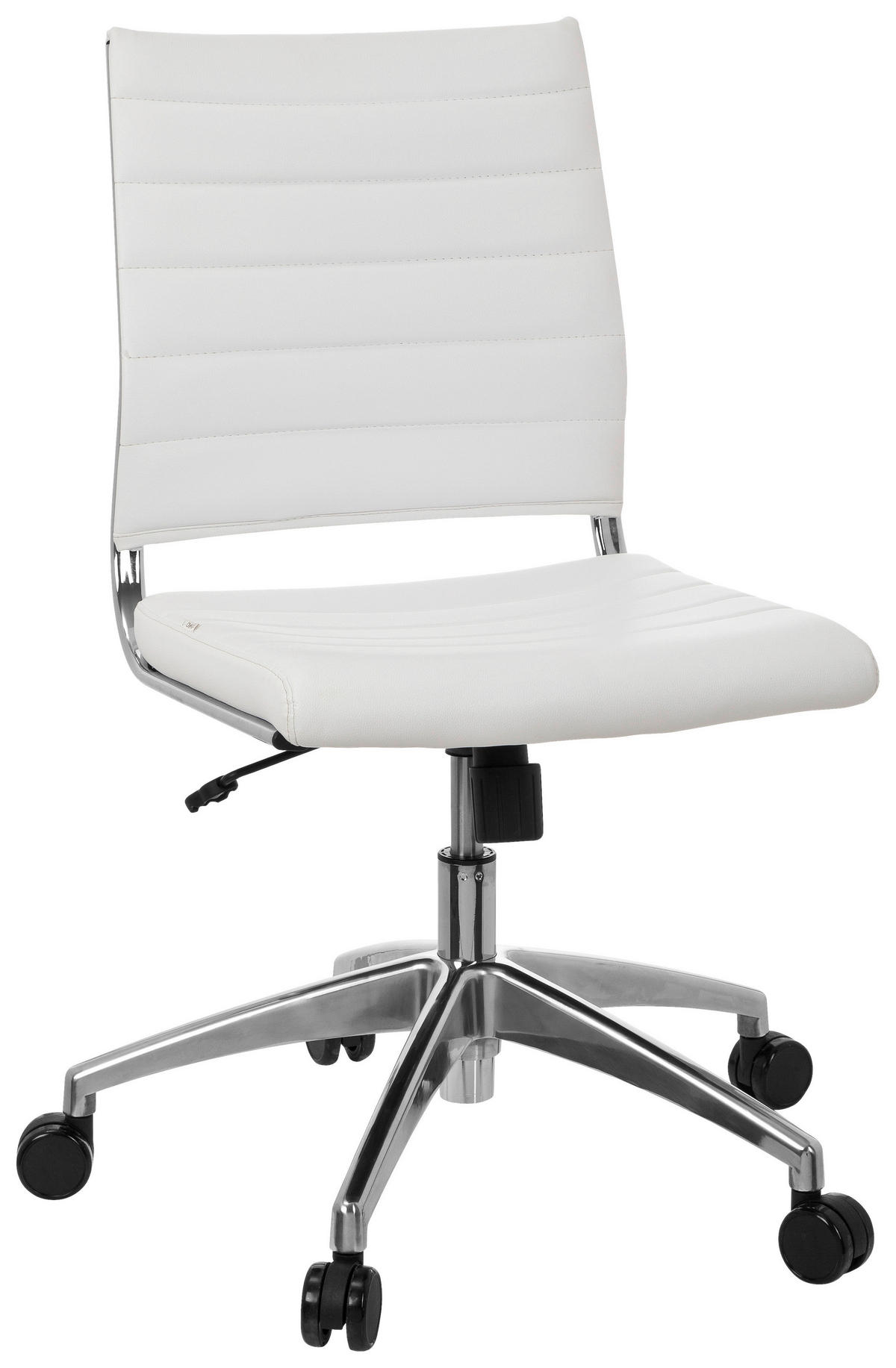 DREHSTUHL  in Lederlook Weiß, Chromfarben  - Chromfarben/Weiß, MODERN, Kunststoff/Textil (58/107/47cm) - MID.YOU