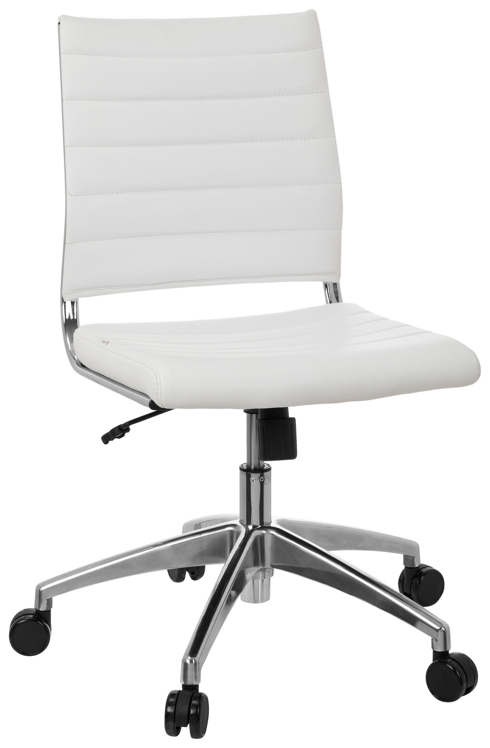 MID.YOU OTOČNÁ ŽIDLE, vzhled kůže, bílá, barvy chromu