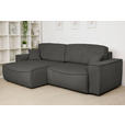 ECKSOFA Graphitfarben Cord  inkl. Zierkissen, Rückenkissen, Bettkasten, Schlaffunktion, Rücken echt, Liegefläche im Originalstoff  - Schwarz/Graphitfarben, KONVENTIONELL, Kunststoff/Textil (148/265cm) - Carryhome