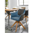 ARMLEHNSTUHL  in Flachgewebe  - Blau/Eichefarben, Design, Holz/Textil (62/84/56cm) - Landscape
