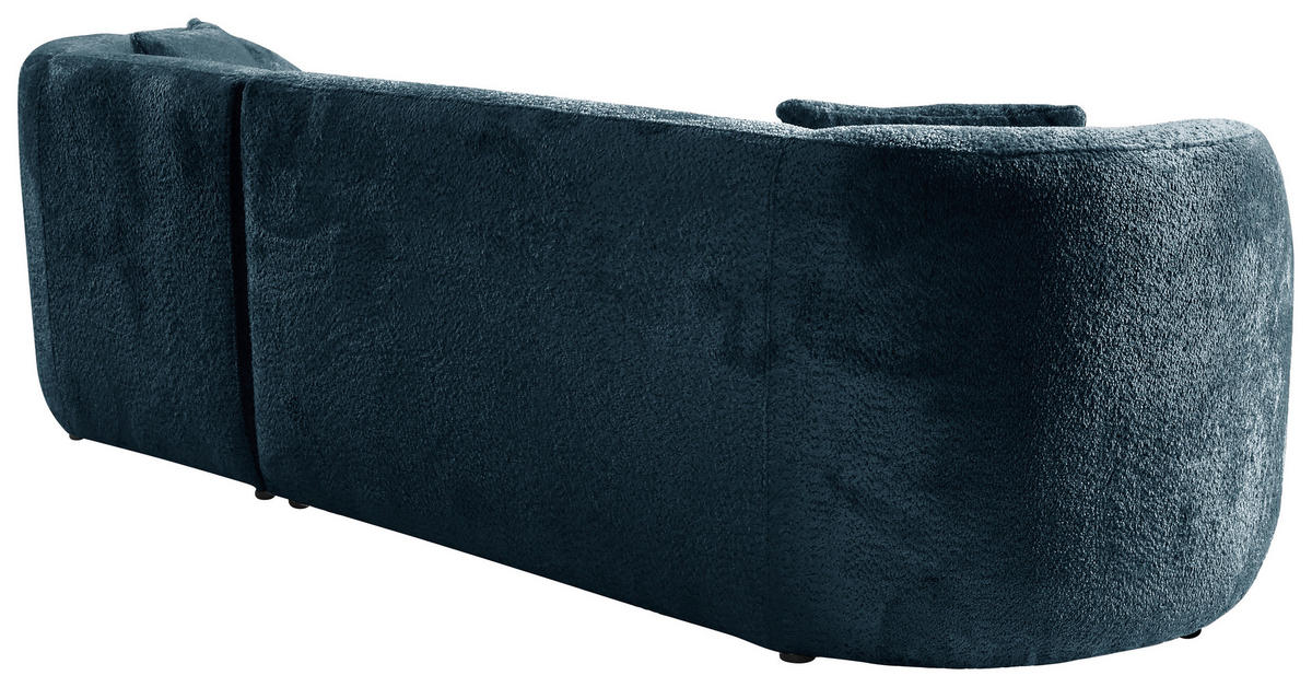 ECKSOFA in Bouclé Blau  - Blau/Schwarz, Design, Kunststoff/Textil (264/143cm) - MID.YOU
