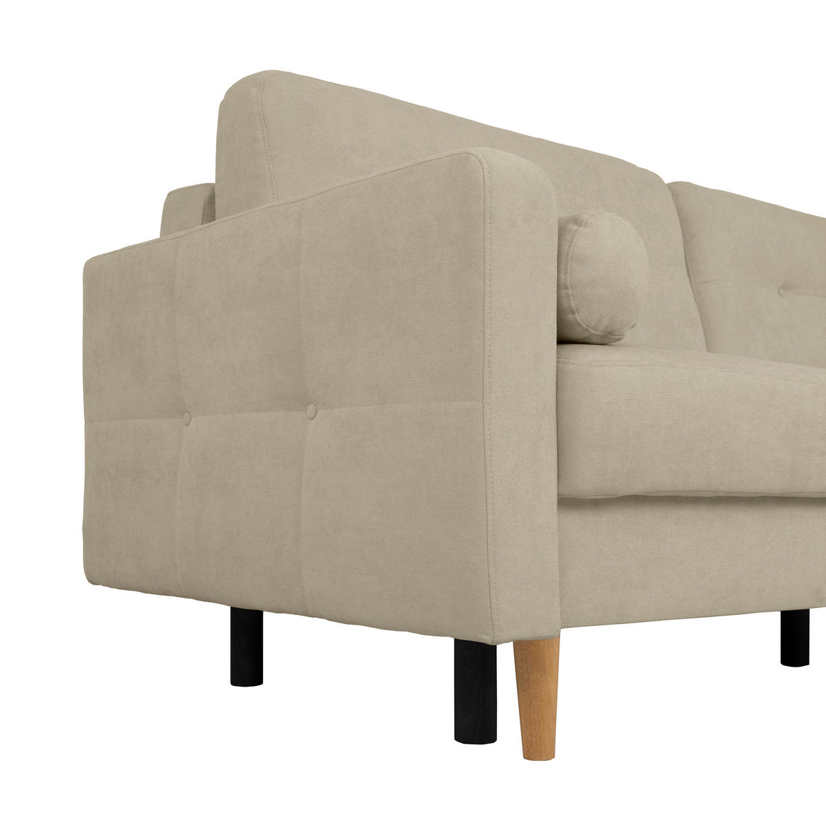 SCHLAFSOFA in Taupe  - Taupe/Buchefarben, Design, Holz/Textil (222/93/99cm) - MID.YOU
