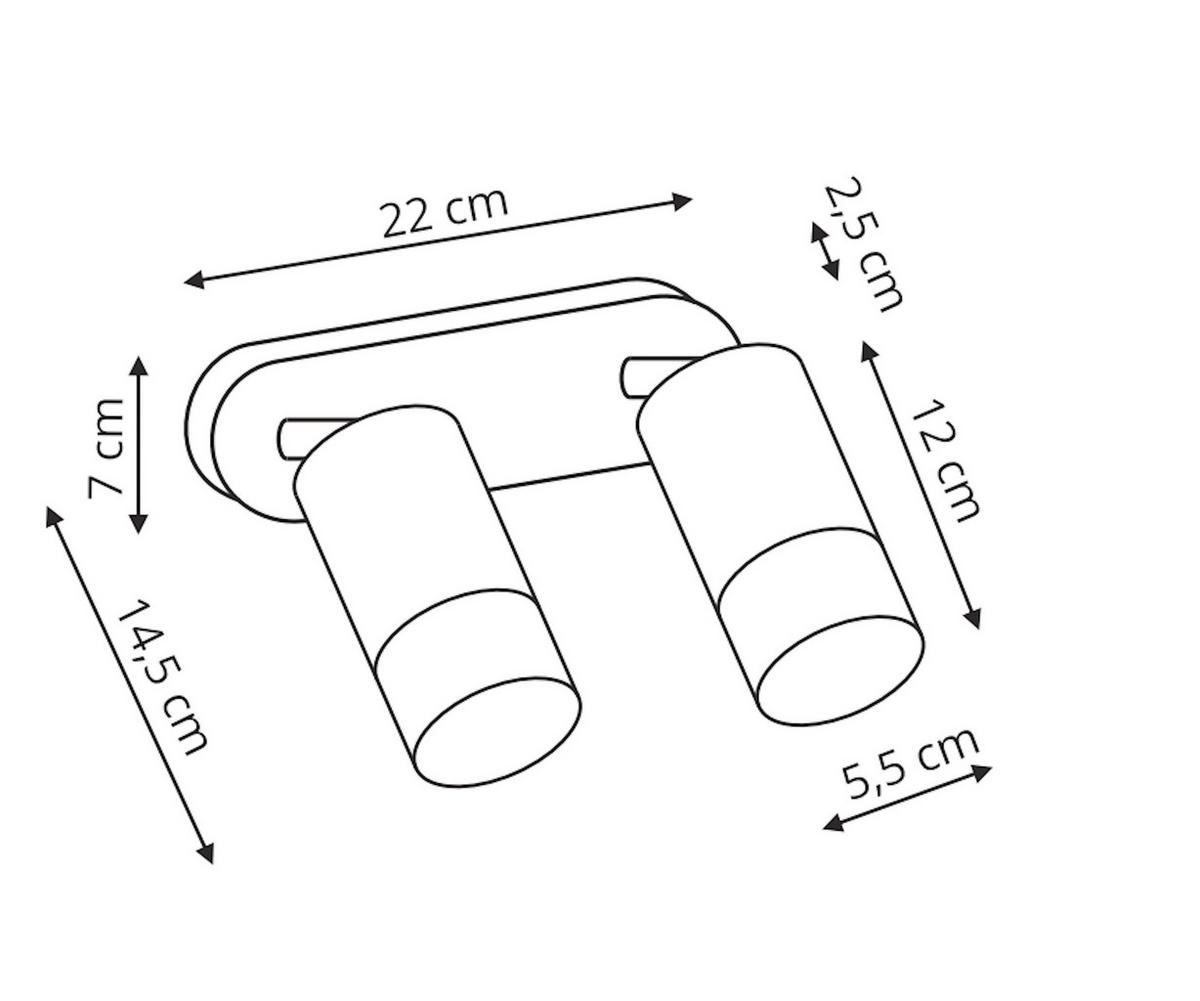 DECKENSTRAHLER Sonaya 14.5/22/7 cm  - Weiß, KONVENTIONELL, Metall (14.5/22/7cm)