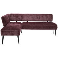 ECKBANK 162/212 cm Webstoff Bordeaux Metall   - Bordeaux/Schwarz, MODERN, Textil/Metall (162/212cm) - Welnova