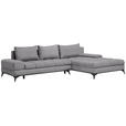 ECKSOFA in Webstoff Grau  - Schwarz/Grau, Design, Textil/Metall (315/212cm) - Carryhome