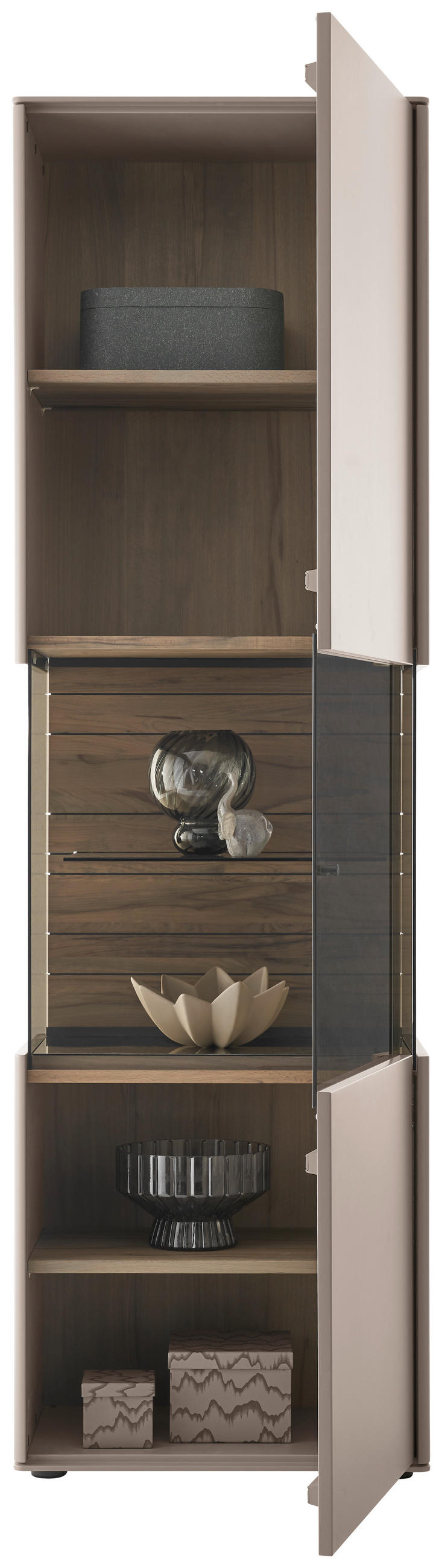 VITRINE Sandfarben, Buchefarben  62/206/43 cm  - Sandfarben/Buchefarben, Design, Glas/Holz (62/206/43cm) - Johann Jakob