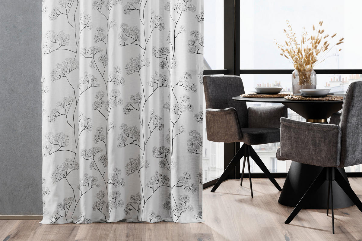 FERTIGVORHANG transparent  - Grau, Trend, Textil (140/255cm) - Bio:Vio