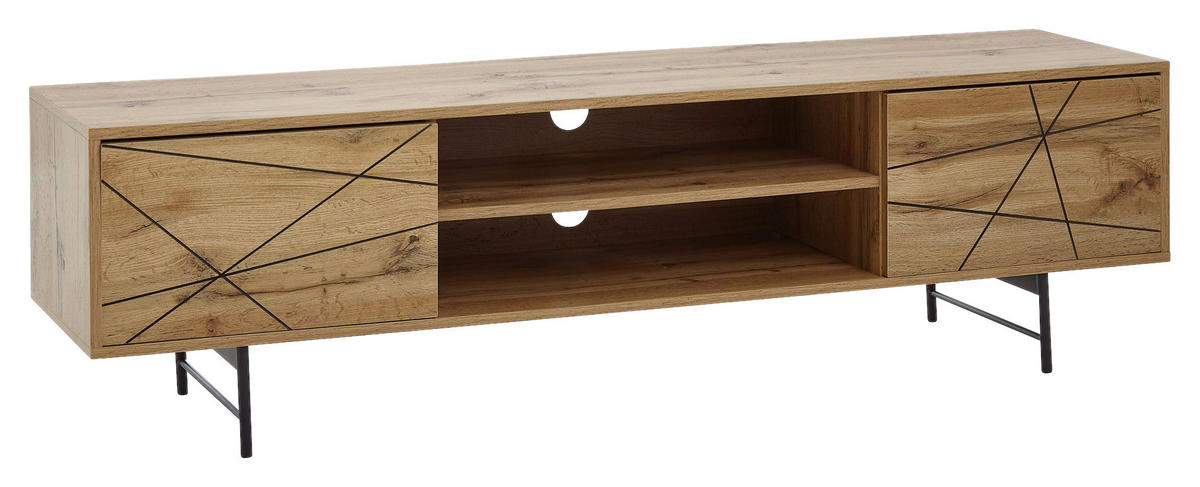 LOWBOARD 160/45/40 cm  - Schwarz/Braun, Modern, Holzwerkstoff/Metall (160/45/40cm) - MID.YOU